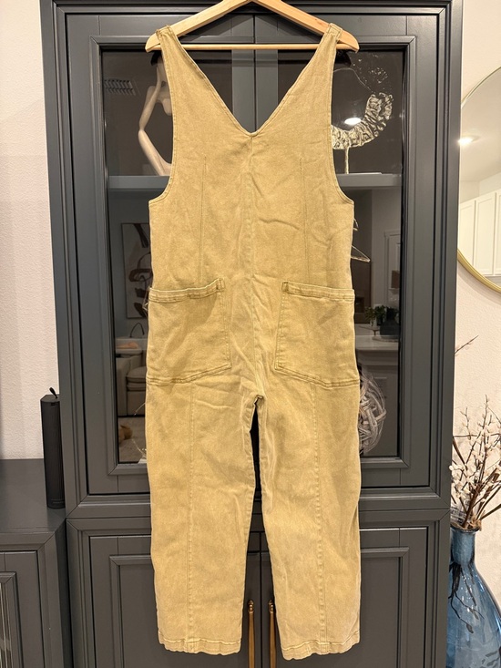 Zenana Outfitters Pants - Zenana Outfitters Olive-Tan Utility Overalls